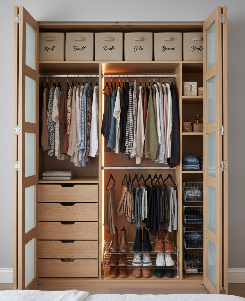 Custom reach-in closet system by Closets By Tara